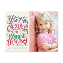 Cartão postal de Natal com Tipografia Whimsical