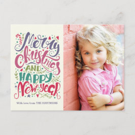 Festividades Cartão postal de Natal com Tipografia Whimsical