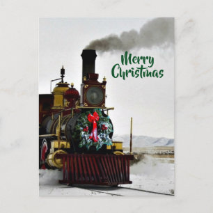 Festividades Cartão postal de Natal com trem