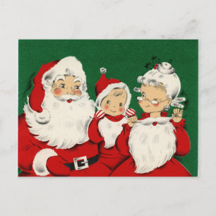 Festividades Cartão postal de Natal da Família de Papais noeis