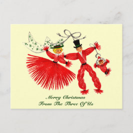Festividades Cartão postal de Natal da família Vintage