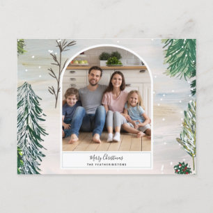 Festividades Cartão postal de Natal da Floresta Inverna Encanta