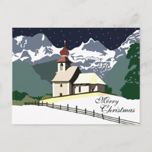 Festividades Cartão postal de Natal da Igreja de Montanha
