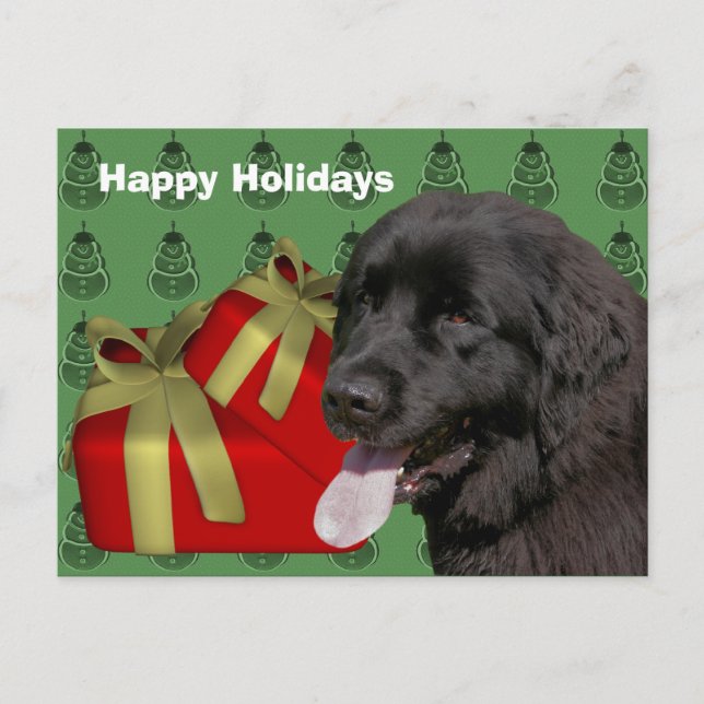 Festividades Cartão postal de Natal de Cachorro da Terra Nova (Frente)