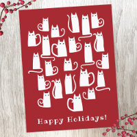Cartão postal de Natal de Gato Engraçado