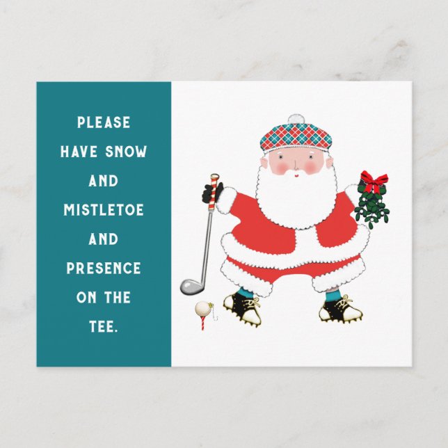 Festividades Cartão postal de Natal de Golf Engraçado (Frente)