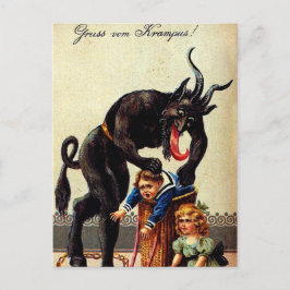Festividades Cartão postal de Natal de Krampus Kids no Basket H