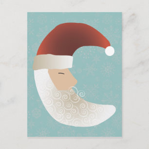 Festividades Cartão postal de Natal de Meia Lua com Papais noei