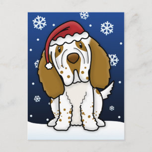 Festividades Cartão postal de Natal do Clumber Spaniel Kawaii