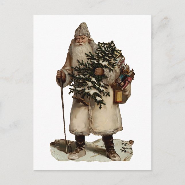 Festividades Cartão postal de Natal do Pai Vintage (Frente)