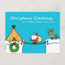 Festividades Cartão postal de Natal do Papai Noel e Rena