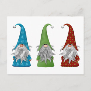 Festividades Cartão postal de Natal dos Três Gnomos