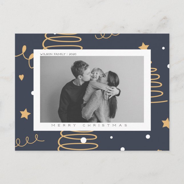 Festividades Cartão postal de Natal e Férias Personalizado com  (Frente)