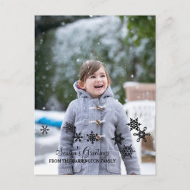 Festividades Cartão postal de Natal Ebony Elegant Snowflakes