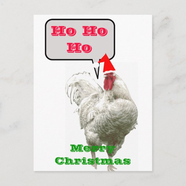 Festividades Cartão postal de Natal Feliz Ho Ho (Frente)