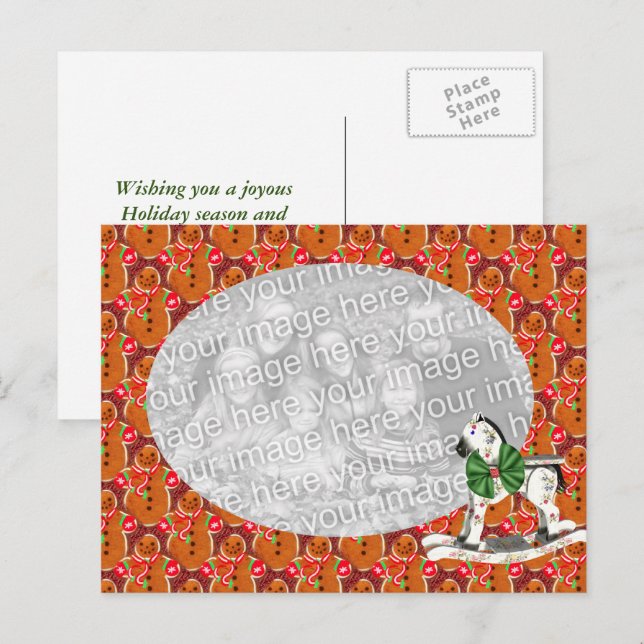 Festividades Cartão postal de Natal Gingerbird (Frente/Verso)