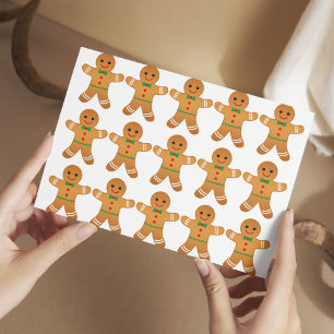 Festividades Cartão postal de Natal GINGERBREAD MEN PATTERS