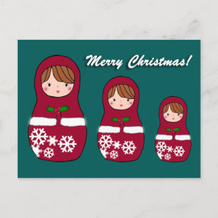 Festividades Cartão postal de Natal Matryoshka