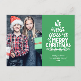 Festividades Cartão postal de Natal Merry 2 fotos