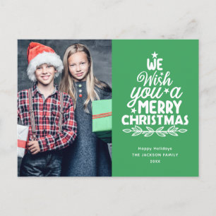 Festividades Cartão postal de Natal Merry 2 fotos