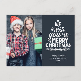 Festividades Cartão postal de Natal Merry 2 fotos