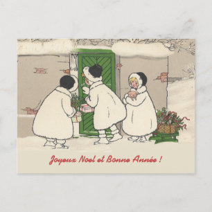 Festividades Cartão postal de Natal para as raparigas do Presen