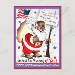 Festividades Cartão postal de Natal para militares Vintage