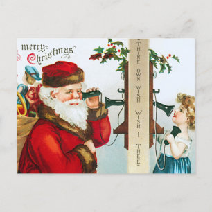 Festividades Cartão postal de Natal para Papais noeis Vintage: