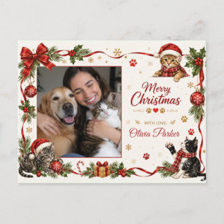 Festividades Cartão postal de Natal personalizado para amantes 