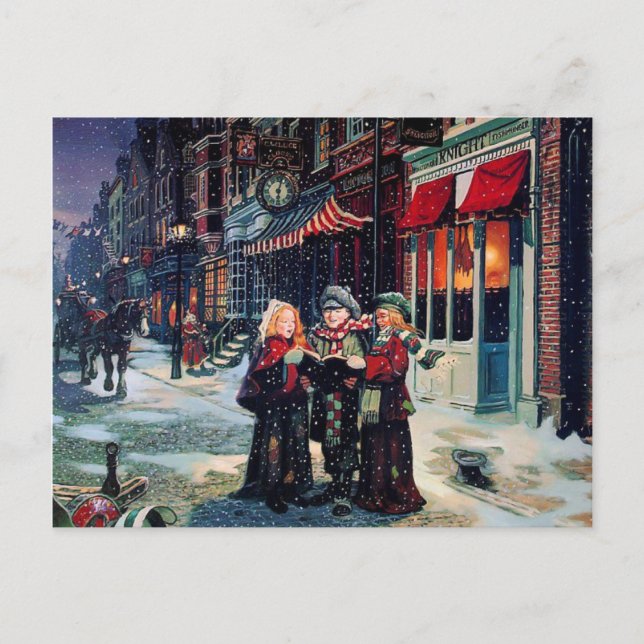 Festividades Cartão postal de Natal Retroativo Vintage (Frente)