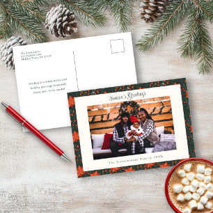Festividades Cartão postal de Natal tradicional para Poinsettia