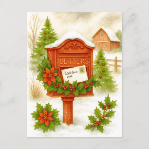 Festividades Cartão postal de Natal vintage aconchegante de inv