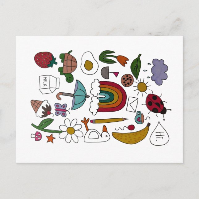 Festividades Cartão postal de Objetos Random Divertidos (Frente)