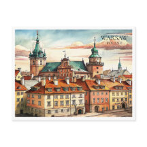 Cartão postal de paisagem urbana de Varsóvia, Polô