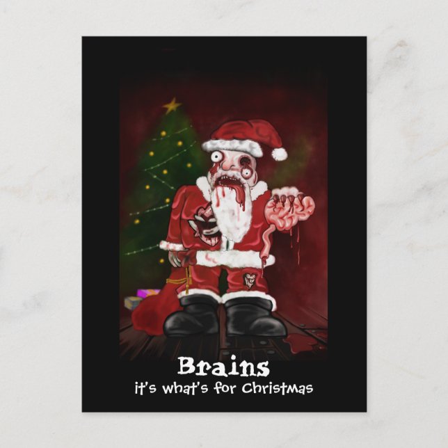 Festividades Cartão postal de Papais noeis Zombie (Frente)