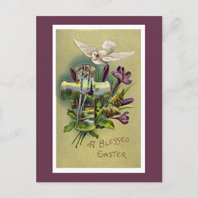 Festividades Cartão postal de Páscoa Religiosa Vintage (Frente)