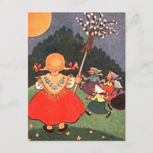 Festividades Cartão postal de Páscoa Vintage (Frente)