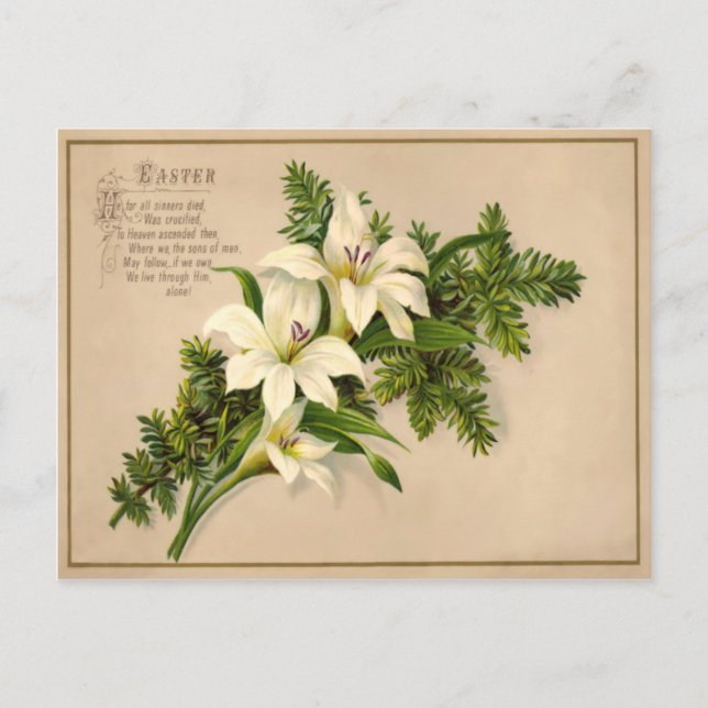 Festividades Cartão postal de Páscoa Vintage (Frente)