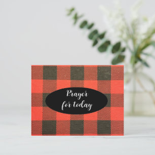 Festividades Cartão postal de plaid búfalo com escritura de ora