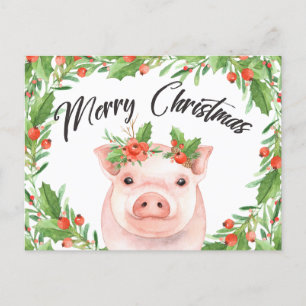 Festividades Cartão Postal de Porte Natal de Aquarela