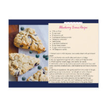 Cartão Postal de Receita de Scones de Mirtilo