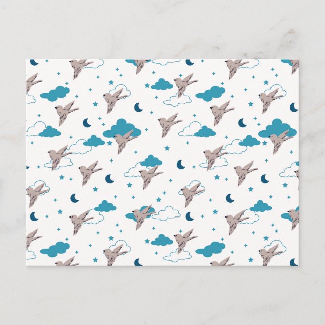 Festividades Cartão postal de sonho de pássaro e fada noturna (Frente)