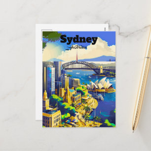 Festividades Cartão postal de Sydney, cartão da cidade desenhad