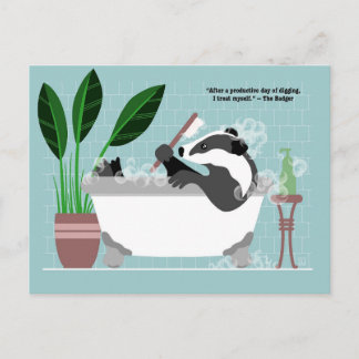 Festividades Cartão postal de Texugo na Banheira