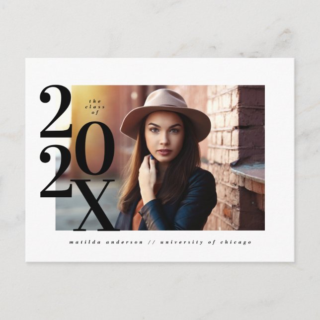 Festividades Cartão postal de tipografia a negrito e de graduaç (Frente)