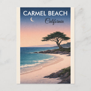 Festividades Cartão postal de viagem da praia de Carmel Vintage