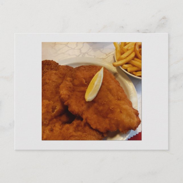 Festividades Cartão postal de Viena Schnitzel (Frente)