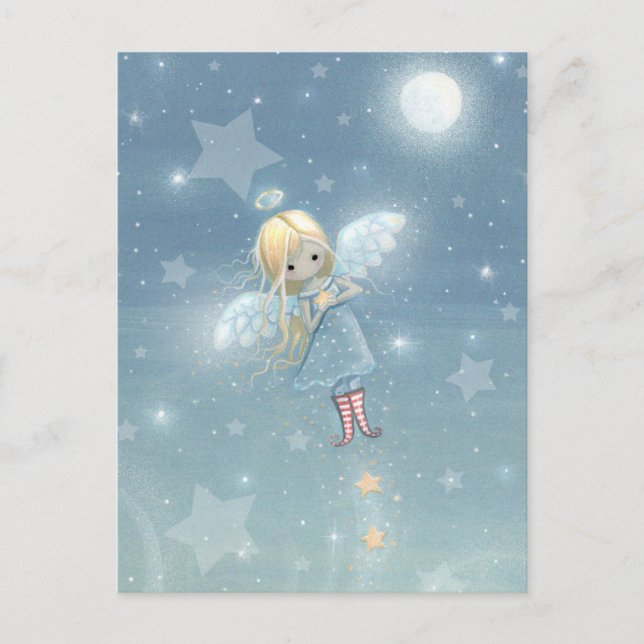 Festividades Cartão postal do Anjo da Pequena Estrela de Natal (Frente)