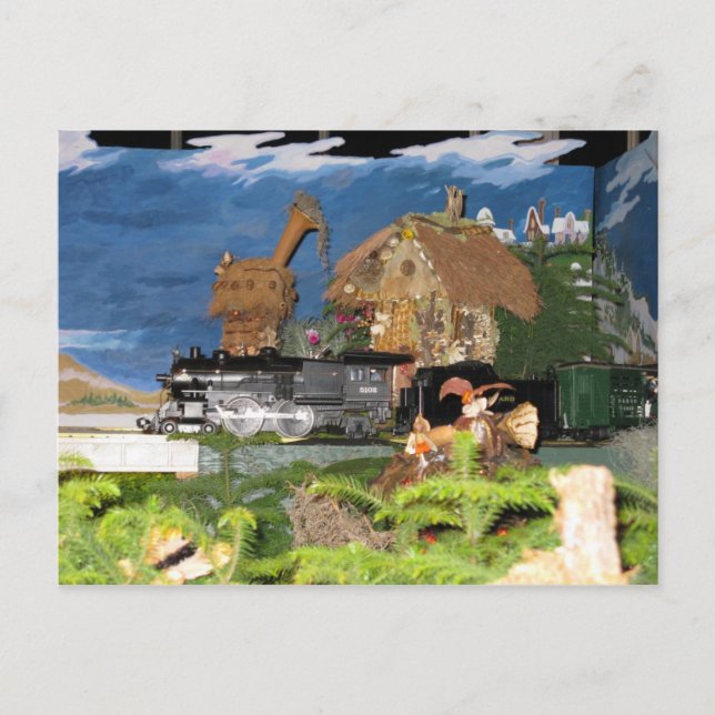 Festividades Cartão postal do comboio de Natal (Frente)