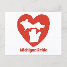 Cartão postal do coração orgulho de Michigan